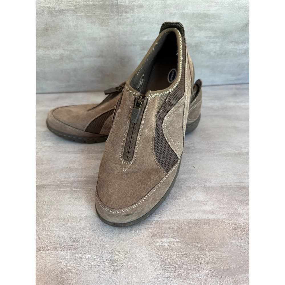 Dr. Scholls Suede Leather Zip Up Comfort Walking Shoes Slip On Loafers Size‎ 8.5